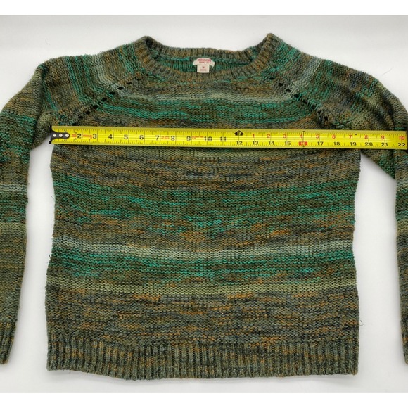 Mossimo Women Sweater Green Multi Color Striped Crew Neck Long Sleeve Size M - Picture 6 of 12